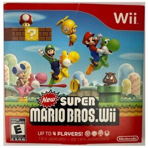 New Super Mario Bros Wii Nintendo Wii Game Disc w Sleeve Tested Working